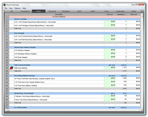 Punch Software-  Cost Esitmator