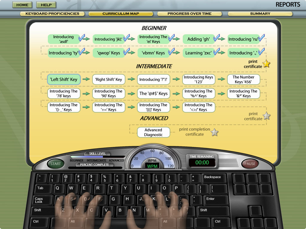 Mavis Beacon Teaches Typing Deluxe Progress Charts